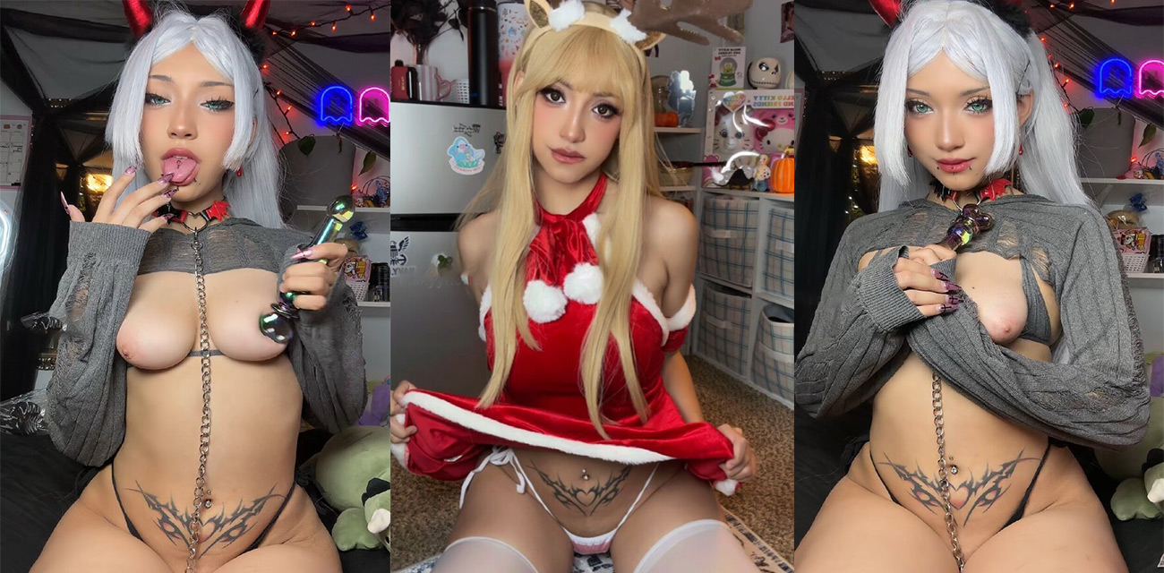 OF欧美反差福利姬【milkhoneycos】自慰视频流出，道具抽插嫩穴骚水流个不停俏脸高潮泛红